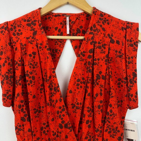 NWT Free People Into Town Red Printed Mini Dress - Picture 4 of 5